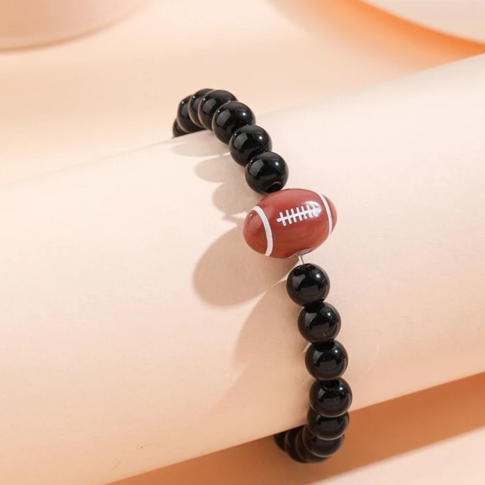 Football Bead Bracelet